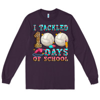 Plum i tackled 100 days of school volleyball Long Sleeve Tee - Zillion Design Studio