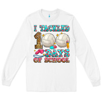 White i tackled 100 days of school volleyball Long Sleeve Tee - Zillion Design Studio