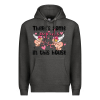 Charcoal Heather there's some cupid's in this house Premium Hoodie - MaliasSmallBusiness