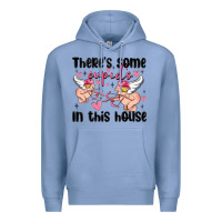 Colony Blue there's some cupid's in this house Premium Hoodie - MaliasSmallBusiness
