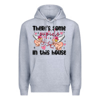 Heather Grey there's some cupid's in this house Premium Hoodie - MaliasSmallBusiness