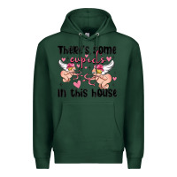 Sports Green there's some cupid's in this house Premium Hoodie - MaliasSmallBusiness