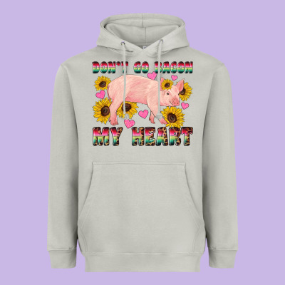 Western Don't Go Bacon My Heart Pig Heavyweight Hoodie Designed By Artiststas