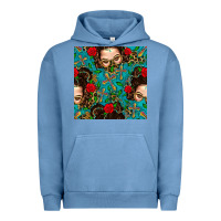 Pigment Pebble Blue Messy Bun Mom And Cross With Leopard Patterns Urban Hoodie - BundleAndBundleShop