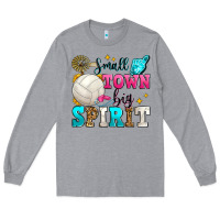Heather Grey small town big spirit volleyball Long Sleeve Tee - Zillion Design Studio
