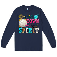 Navy small town big spirit volleyball Long Sleeve Tee - Zillion Design Studio