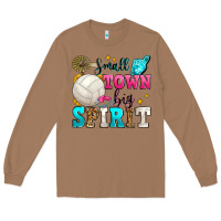 Toasted Coconut small town big spirit volleyball Long Sleeve Tee - Zillion Design Studio