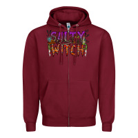Burgundy salty witch Zipper Hoodie - RacoonDesign