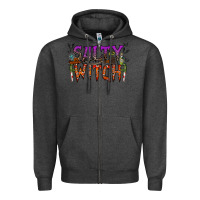Charcoal Heather salty witch Zipper Hoodie - RacoonDesign