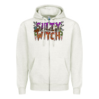 Oatmeal Heather salty witch Zipper Hoodie - RacoonDesign