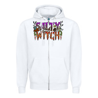 White salty witch Zipper Hoodie - RacoonDesign