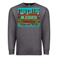 Charcoal Heather blessed annd cactus with gemstone tumbler Premium Sweatshirt - Artiststas