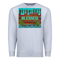 Heather Grey blessed annd cactus with gemstone tumbler Premium Sweatshirt - Artiststas