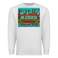 Oatmeal Heather blessed annd cactus with gemstone tumbler Premium Sweatshirt - Artiststas