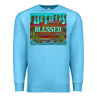 Ocean Blue blessed annd cactus with gemstone tumbler Premium Sweatshirt - Artiststas