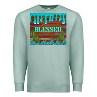 Seafoam blessed annd cactus with gemstone tumbler Premium Sweatshirt - Artiststas