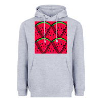 Heather Grey Watermelon Slices Seamless Pattern Heavyweight Hoodie - BundleAndBundleShop