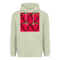 Matcha Watermelon Slices Seamless Pattern Heavyweight Hoodie - BundleAndBundleShop