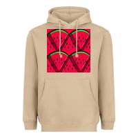 Mushroom Watermelon Slices Seamless Pattern Heavyweight Hoodie - BundleAndBundleShop
