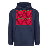 Navy Watermelon Slices Seamless Pattern Heavyweight Hoodie - BundleAndBundleShop