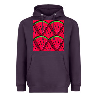 Plum Watermelon Slices Seamless Pattern Heavyweight Hoodie - BundleAndBundleShop