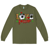 Army Green love soccer Long Sleeve Tee - Zillion Design Studio