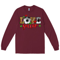 Burgundy love soccer Long Sleeve Tee - Zillion Design Studio