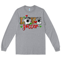 Heather Grey love soccer Long Sleeve Tee - Zillion Design Studio