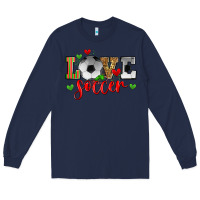 Navy love soccer Long Sleeve Tee - Zillion Design Studio