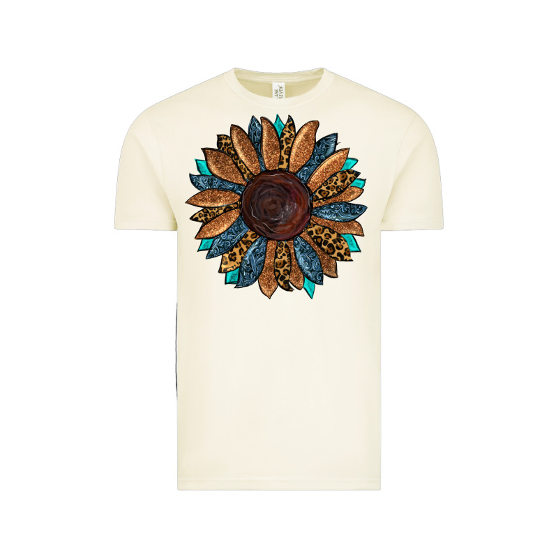 Fall Tooled Leather Sunflower Vintage Tee by RanaPortraitStore | Teevron