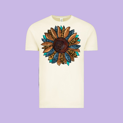 Vintage Tee Fall Tooled Leather Sunflower