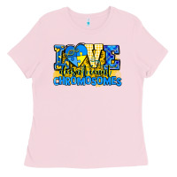 Bubblegum Pink love doesn't count chromosomes Ladies Tee - AdoDesignShop