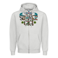 Dove Grey summer gigi Zipper Hoodie - CowhideDigitalArt