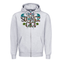 Heather Grey summer gigi Zipper Hoodie - CowhideDigitalArt