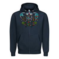Navy summer gigi Zipper Hoodie - CowhideDigitalArt