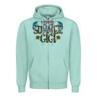 Seafoam summer gigi Zipper Hoodie - CowhideDigitalArt