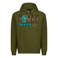 Army Green western howdy honey arrow gemstone Premium Hoodie - NancyCooperArtShop