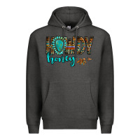 Charcoal Heather western howdy honey arrow gemstone Premium Hoodie - NancyCooperArtShop