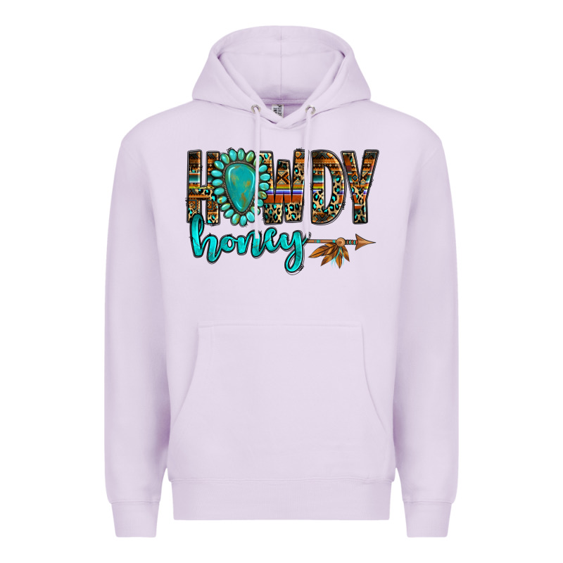 Western Howdy Honey Arrow Gemstone Premium Hoodie by NancyCooperArtShop | Teevron