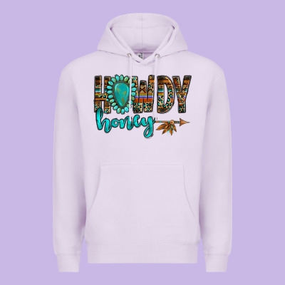 Western Howdy Honey Arrow Gemstone Premium Hoodie Designed By Nancycooperartshop