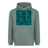 Sage Tropical  Leaves Seamless Pattern Heavyweight Hoodie - BundleAndBundleShop