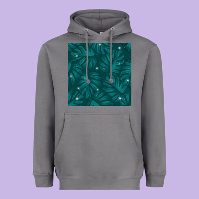 Tropical  Leaves Seamless Pattern Heavyweight Hoodie Designed By Bundleandbundleshop