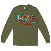 Army Green love football Long Sleeve Tee - Zillion Design Studio