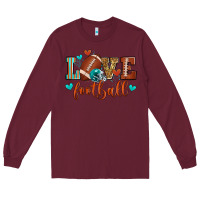 Burgundy love football Long Sleeve Tee - Zillion Design Studio