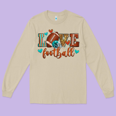 Love Football Long Sleeve Tee Designed By Zillion Design Studio