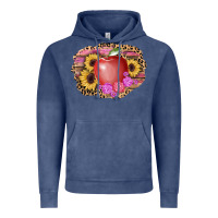 Vintage Denim apple sunflower back to school background Vintage Hoodie - AdoDesignShop