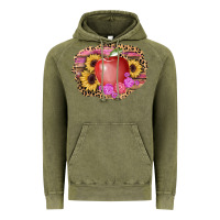 Vintage Olive apple sunflower back to school background Vintage Hoodie - AdoDesignShop