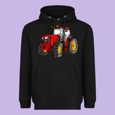 Western Farm Tractor Red Heavyweight Hoodie Designed By Artiststas
