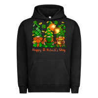 Pigment Black happy st. patricks day with gnomies Urban Hoodie - BundleAndBundleShop