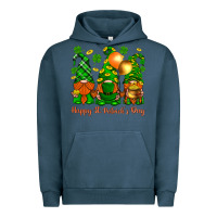 Pigment Midnight Navy happy st. patricks day with gnomies Urban Hoodie - BundleAndBundleShop